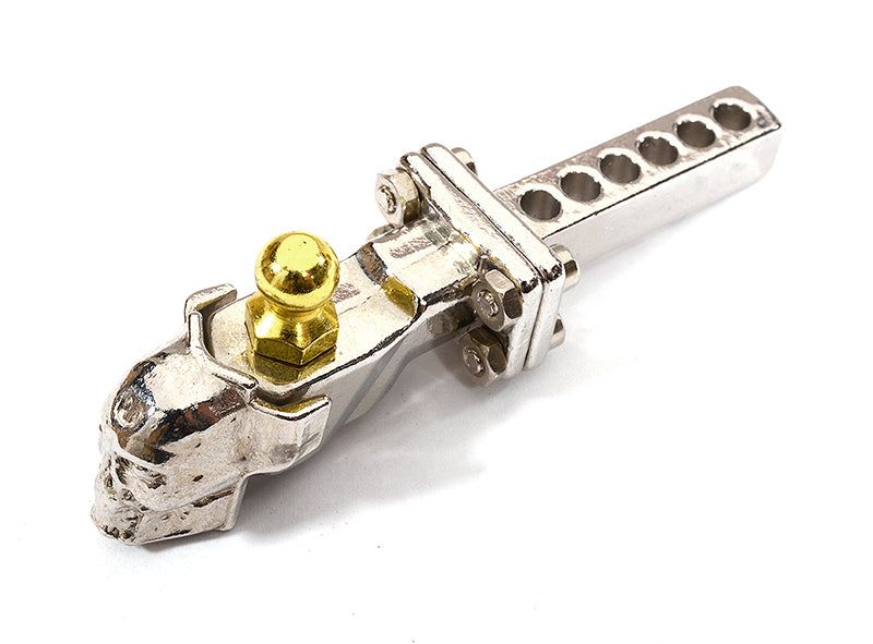Rear Bumper Alloy Skull Receiving Hitch w/ Ball Mount for 1/10 Scale R/C Crawler