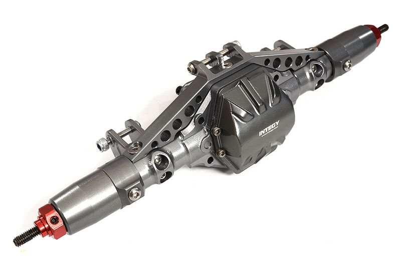 Billet Machined T12 Rear Axle for Axial 1/10 SCX-10 Dingo Honcho Jeep - Gunmetal