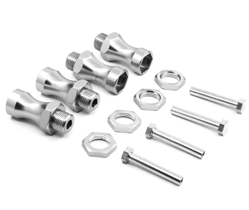 12-to-17mm Conversion Alloy Hex Wheel (4) Hub +25mm Offset for 1/10 Scale RC | SCX-10 | Jato 2.5 & Jato 3.3 | Stampede 2WD | Slash 2WD (-2021) | Slash 4X4 | Stampede 4X4 | EXO | SCX10 II | Wraith 1.9 | SCX10 III | Hoss 4X4