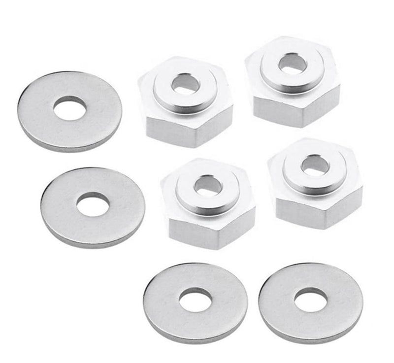 12-to-17mm Conversion Alloy Hex Wheel (4) Hub +1mm Offset for 1/10 Scale RC | SCX-10 | Jato 2.5 & Jato 3.3 | Stampede 2WD | Slash 2WD (-2021) | Slash 4X4 | Stampede 4X4 | EXO | SCX10 II | Wraith 1.9 | SCX10 III | Hoss 4X4