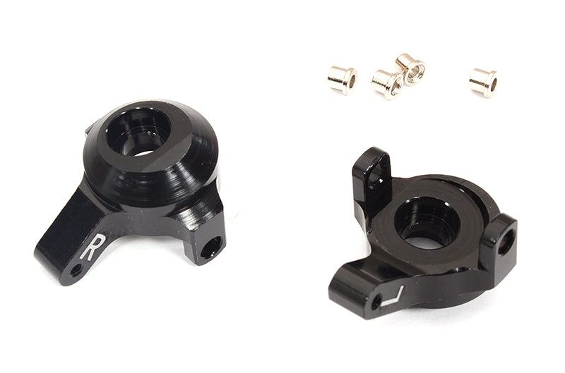Billet Machined Black Alloy Steering Knuckles for Axial 1/24 SCX24 Rock Crawler