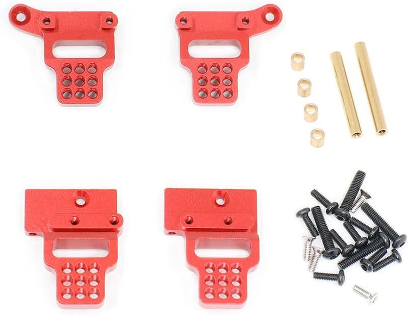 Red Alloy Machined Shock Towers (4) for Traxxas 1/18 TRX-4M RC Crawler 9826