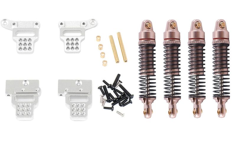 Alloy Machined Front & Rear Shocks & Shock Towers for Traxxas 1/18 TRX-4M 9826