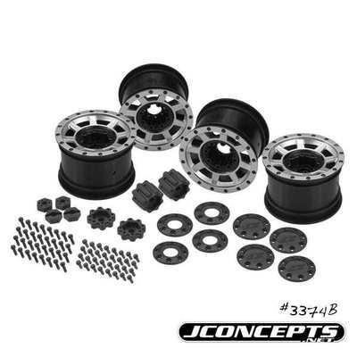 JConcepts Vengeance 2.2" Axial Yeti 12mm Glue-On Wheel w/ Caps (4) — JCO3374B