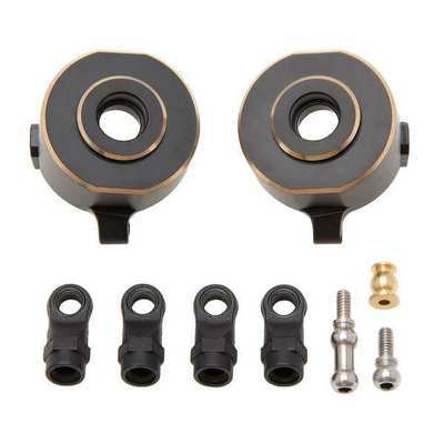 MEUS Brass Front V2 Steering Knuckles — SCX24 Isokinetic Axle