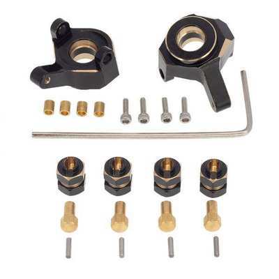 MEUS Brass Steering Knuckles & Widened Hex for SCX24 (set)