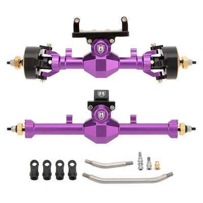 MEUS Metal V1 Isokinetic Axles +5mm 52° — SCX24 Front & Rear Set