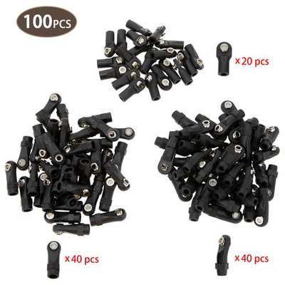 MEUS Racing 100pcs Link Rod Ends Set M4 Ball Joint Head Set for 1/10 Traxxas TRX-4 SCX10 RC Car
