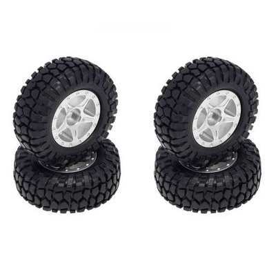 Meus Racing Aluminum 1.0-Inch BeadLock Wheels with 48mm Rubber Tires for Axial 1/24 SCX24