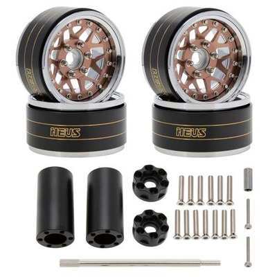 MEUS Racing Brass+Aluminum 1.9-Inch Beadlock Wheels Supports Front Rear Twin Wheels Adjustable Offset 8 ET Offsets for 1/10 TRAXXAS TRX-4, TRX-6, Axial SCX10, SCX10 II, SCX10 III, Redcat GEN7, GEN8, RC4WD D90 RC Crawler Upgrade Accessories