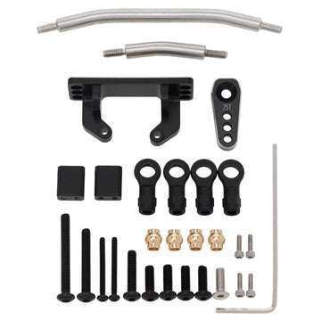 MEUS Racing TRX4M Adjustable Horizontal Brass Servo Mount & Stainless Steel Linkage Kit + Servo Horn for 1/18 TRX4M Bronco Defender RC Crawler Upgrade Parts