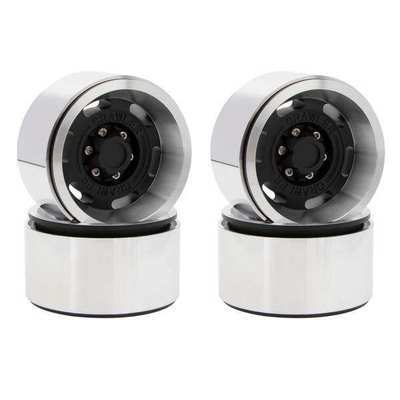 MEUS Racing Aluminum 1.9 Beadlock Wheels for 1/10 TRX4 SCX10 (Black)