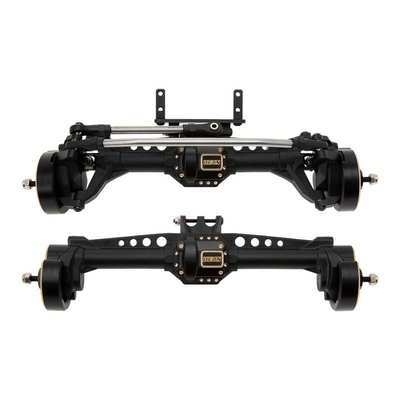 MEUS Racing SCX10 Nylon Portal Front & Rear Axles with Brass Counterweight Covers