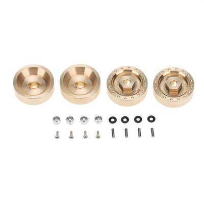 MEUS Racing SCX24 6mm Brass Wheel Weights With Wheel Hex Hubs (Brass Gold)