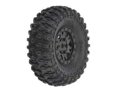 Pro-Line Axial SCX24 1.0 Hyrax Pre-Mounted Tires w/Black Impulse Wheel — 53mm/2.10" Tall x 19mm/0.75" Wide (4) PRO10194-10