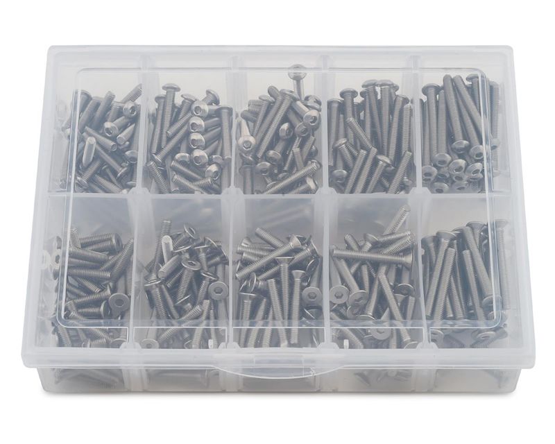 Samix Long Stainless Steel M3 Screw Set w/Plastic Box (Silver) (300pc) (SAMSS-2004)