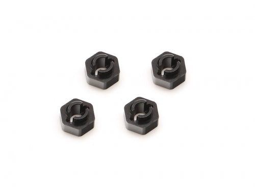 Boom Racing Aluminum Hex for 1.0" Beadlock Wheels (4) - Black