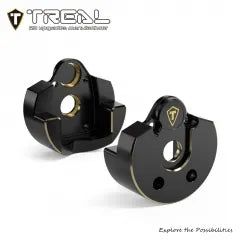 Treal Brass Outer Portal Covers (2) for Axial AXP8 Gilamon — 281g Total
