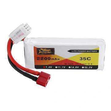 ZOP Power 7.4V 2200mAh 35C 2S LiPo Battery — T-Plug
