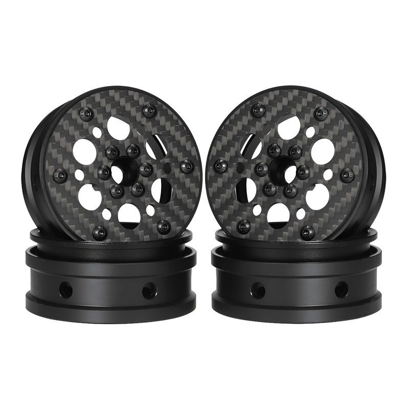 2.2" Carbon Fiber Beadlock Wheels — Set of 4 (SCX10 Pro/Capra/TRX4/Enduro)