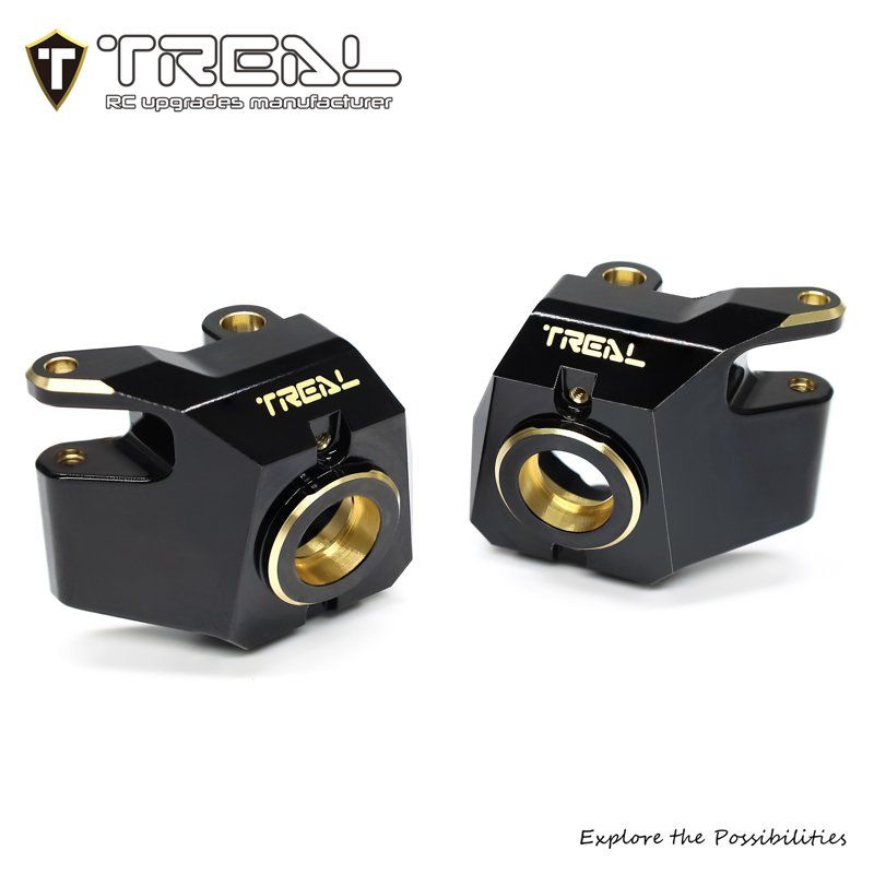 Treal Brass Front Steering Knuckles for SCX10 III Straight Axle